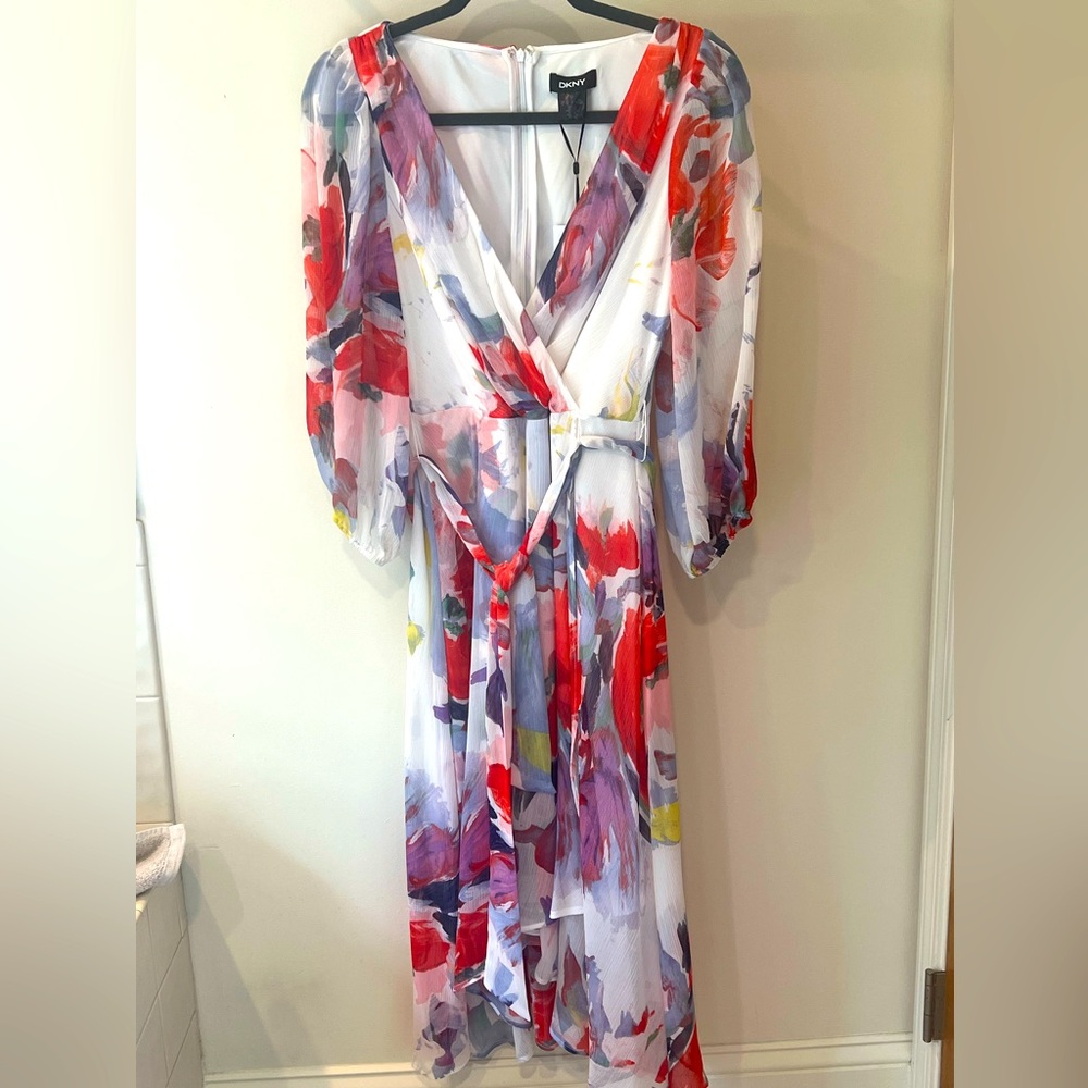 DKNY bright abstract dress
